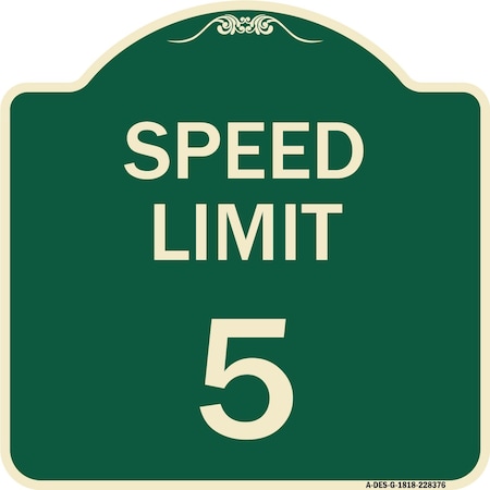 Speed Regulation Speed Limit 5 Mph Heavy-Gauge Aluminum Architectural Sign